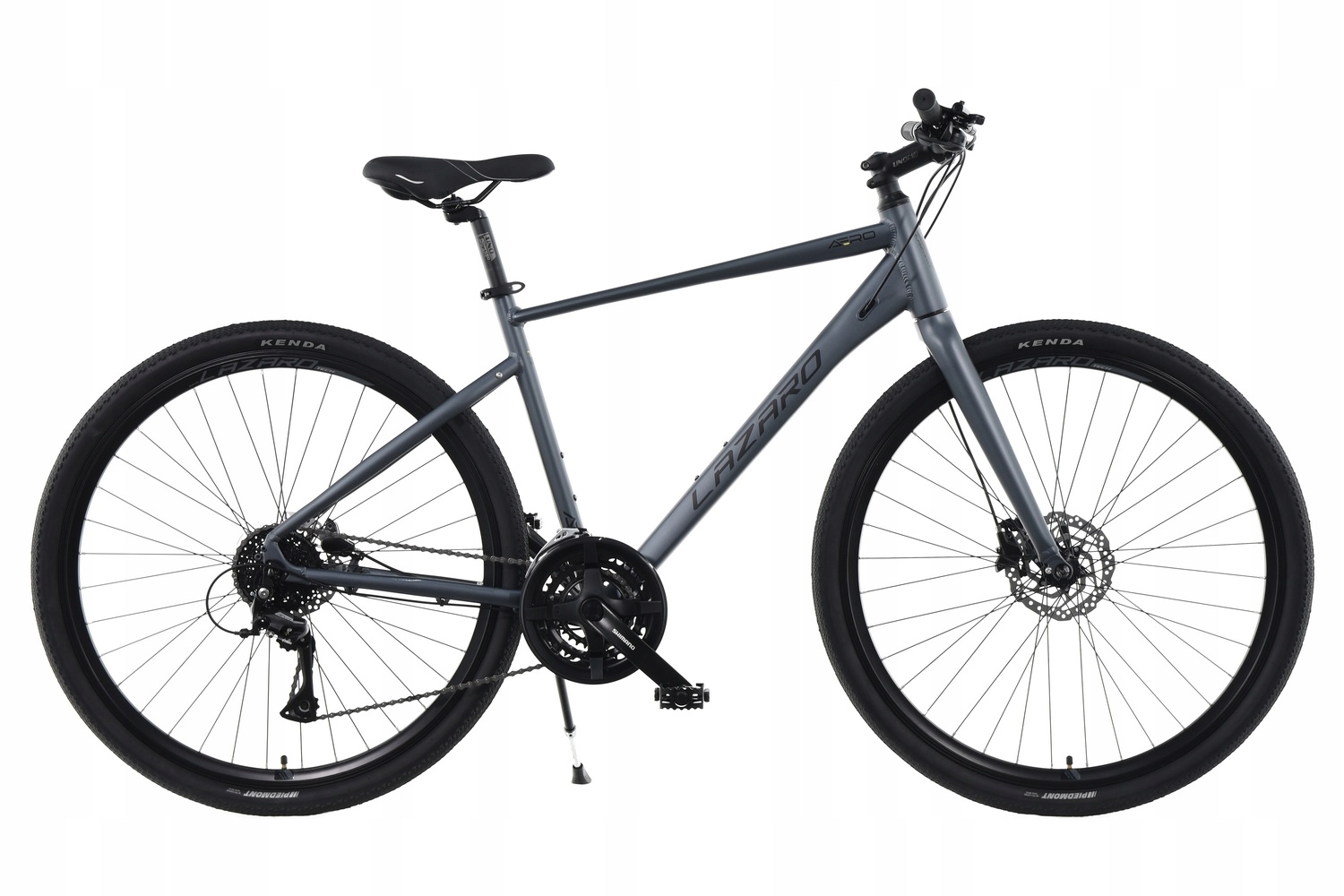 Rower Fitnes Gravel Lazaro Aero V2 28 Męski Flat Bar Hydraulika 19 Grafit