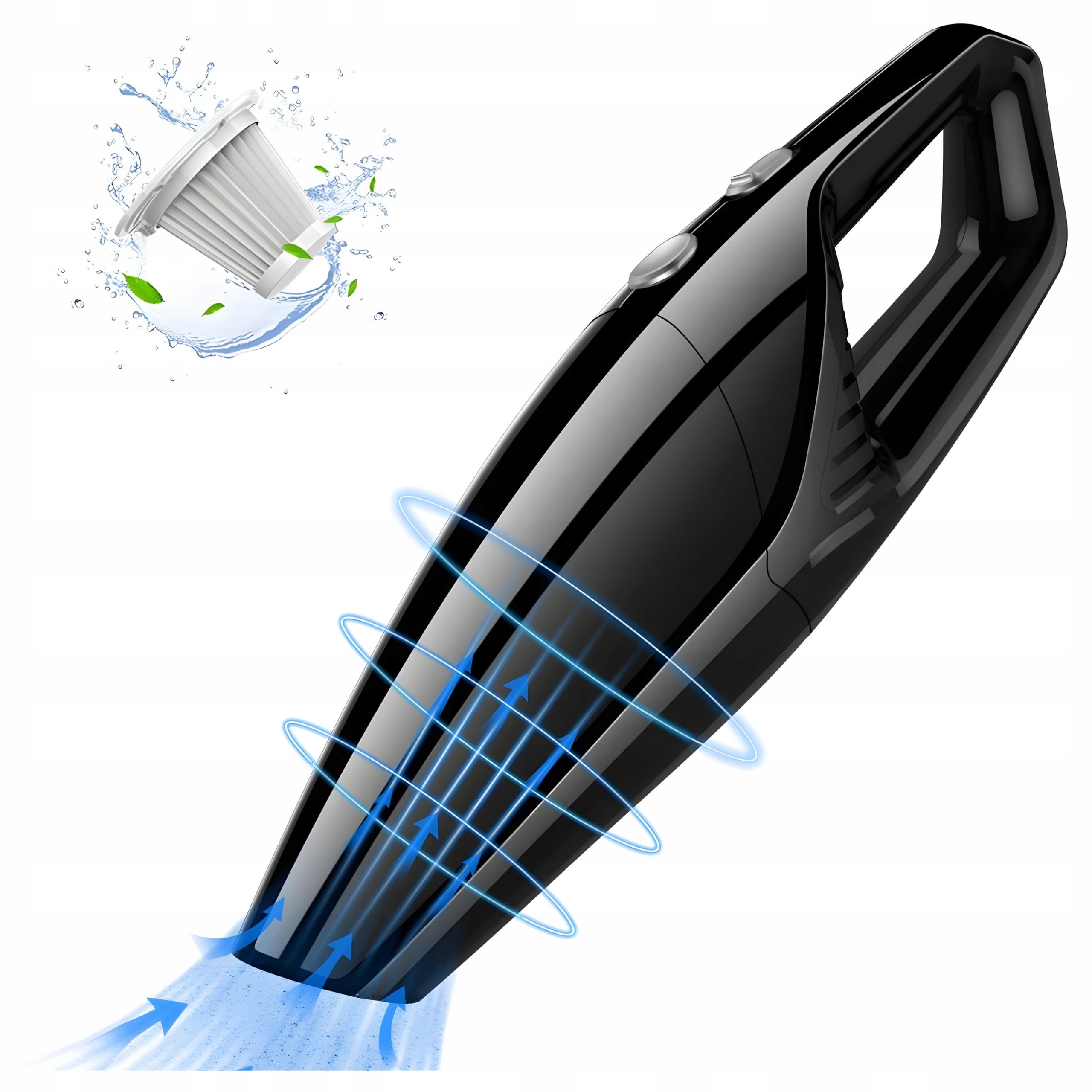 Odkurzacz Ręczny Samochodowy Bezprzewodowy Mocny Akumulatorowy Końcówki x5