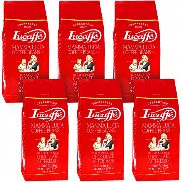 Levně 6 x Káva zrnková Lucaffe Mamma Lucia 1 kg Sada 6 kg Dárek