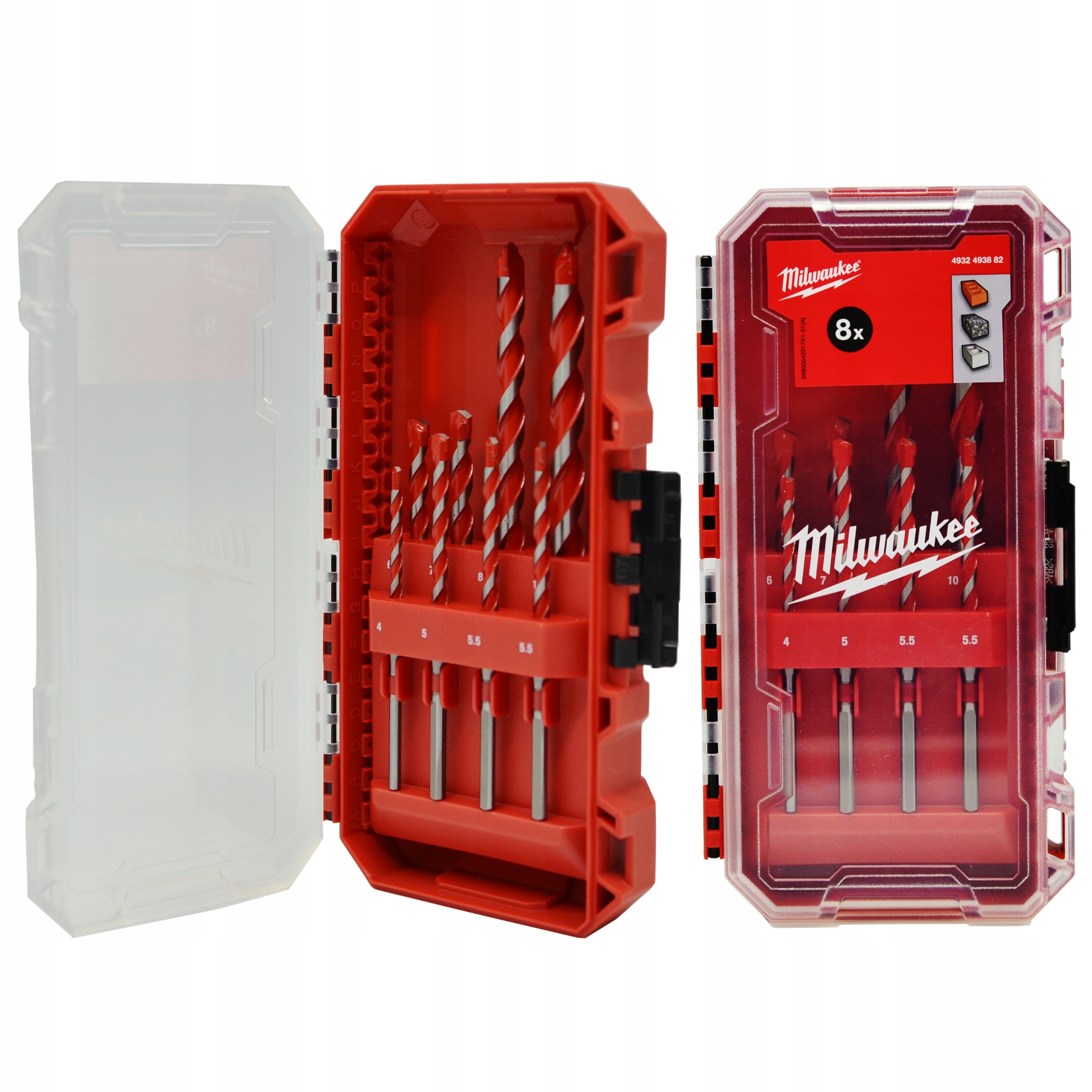 Wiertła Udarowe Do Betonu Granitu Premium Zestaw Komplet 4-10 MM 8 Sztuk