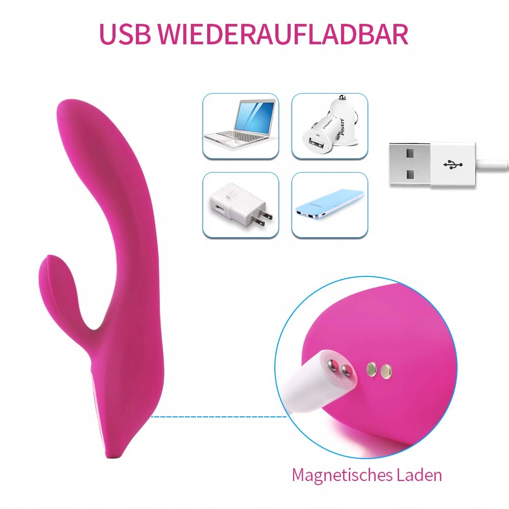 ADORIME Wibrator Silikonowy Królik Dla Kobiet i Par 7 Trybów Wibracji — miniatura 5