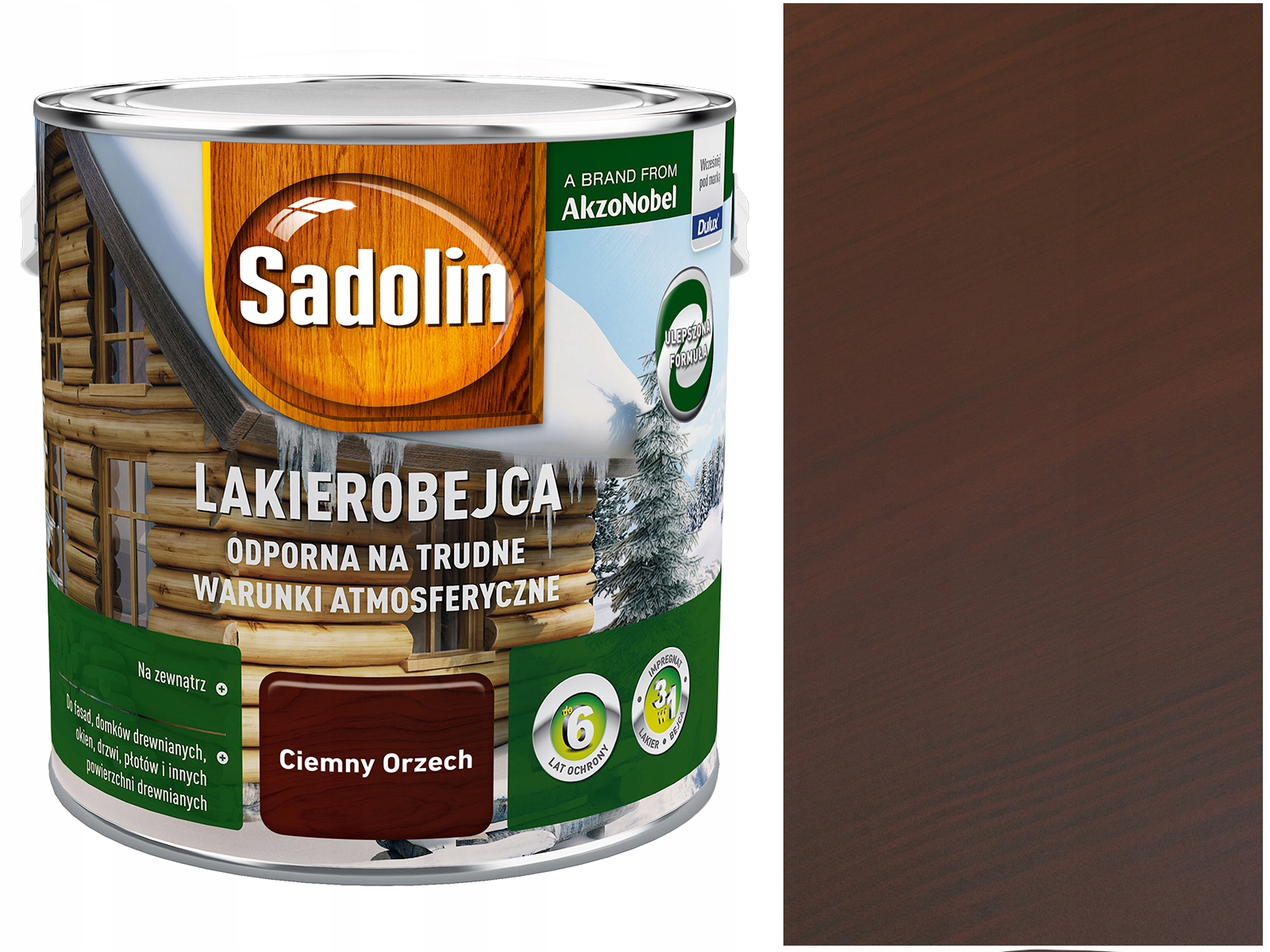Sadolin Lakierobejca Odolná Tmavý orech 2,5L