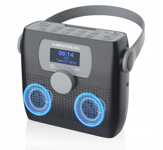 Přenosný CD přehrávač s Fm rádiem, Monodeal Bluetooth Boombox