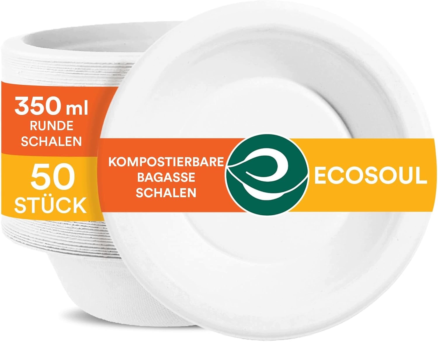 Jednorazové misky z cukrovej trstiny Kompostovateľné 350 ml 1000 Kusov