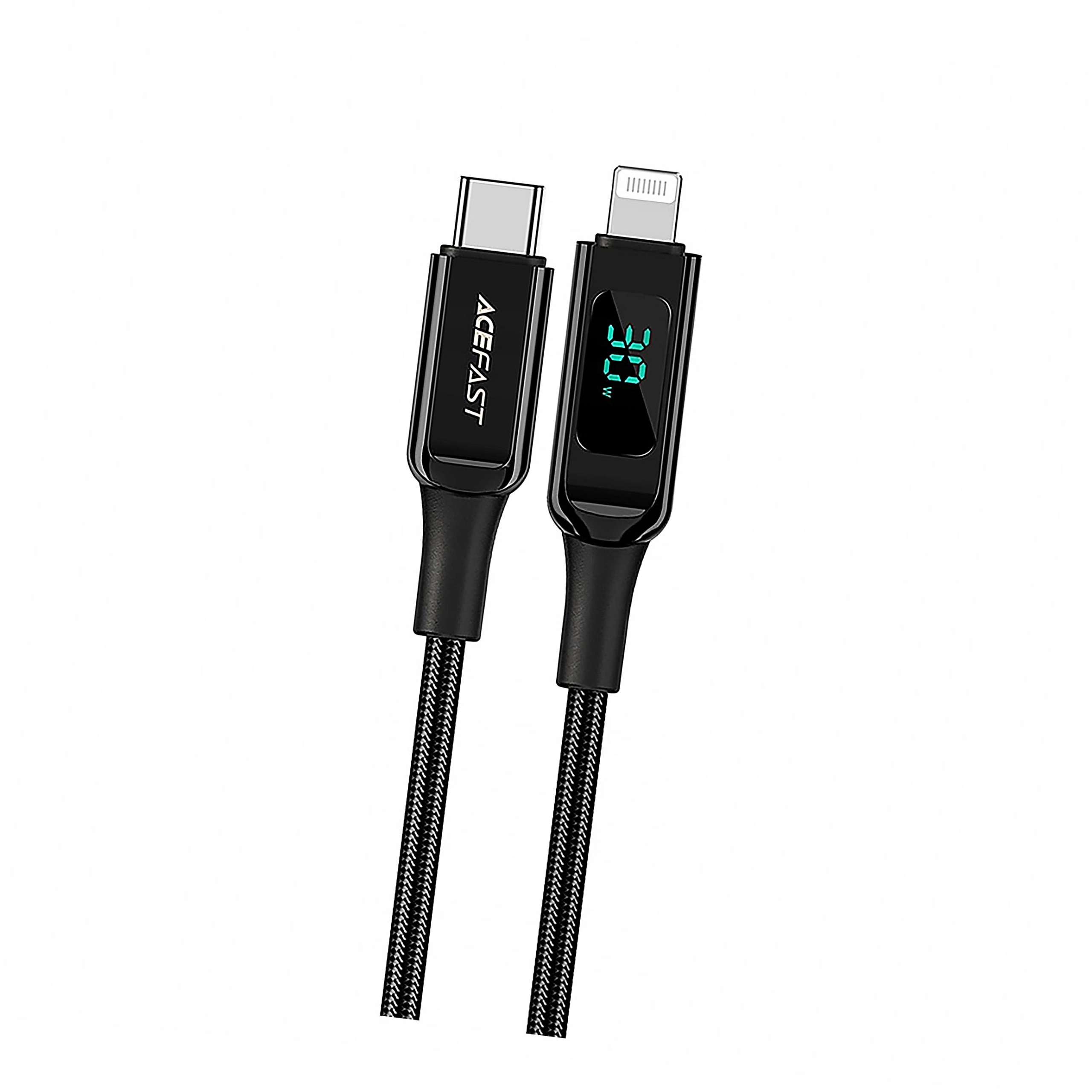 Acefast kabel Mfi Usb Typ C Lightning 1,2m, 30W, 3A czarny (C6-01 Black)