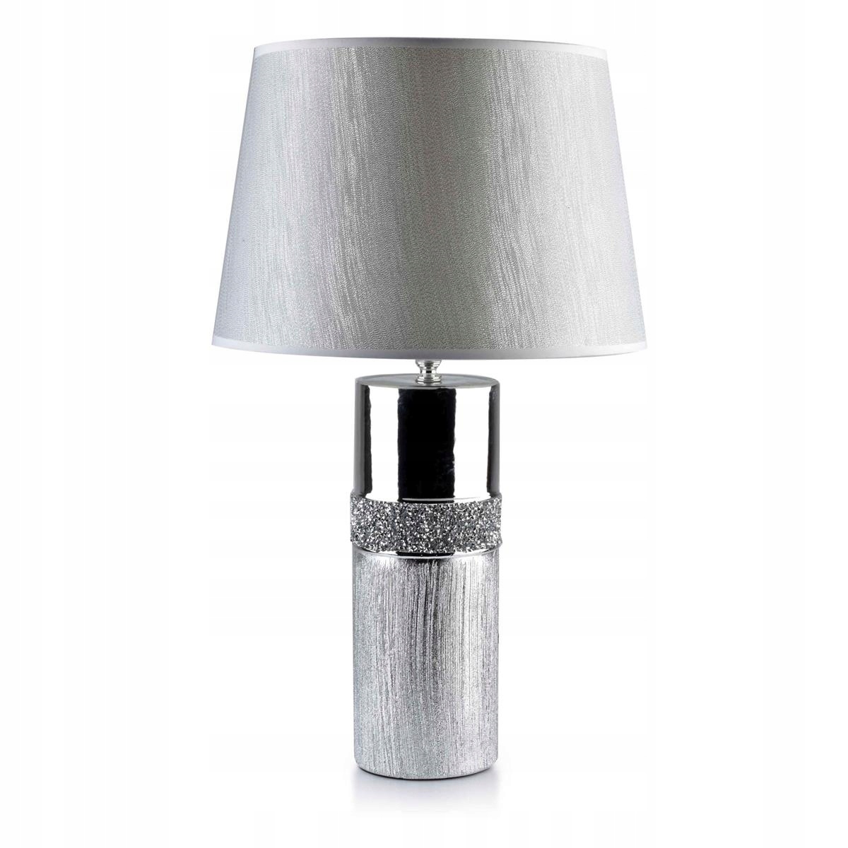 

Lampka nocna do sypialni Abażur Srebrna Ozdobna