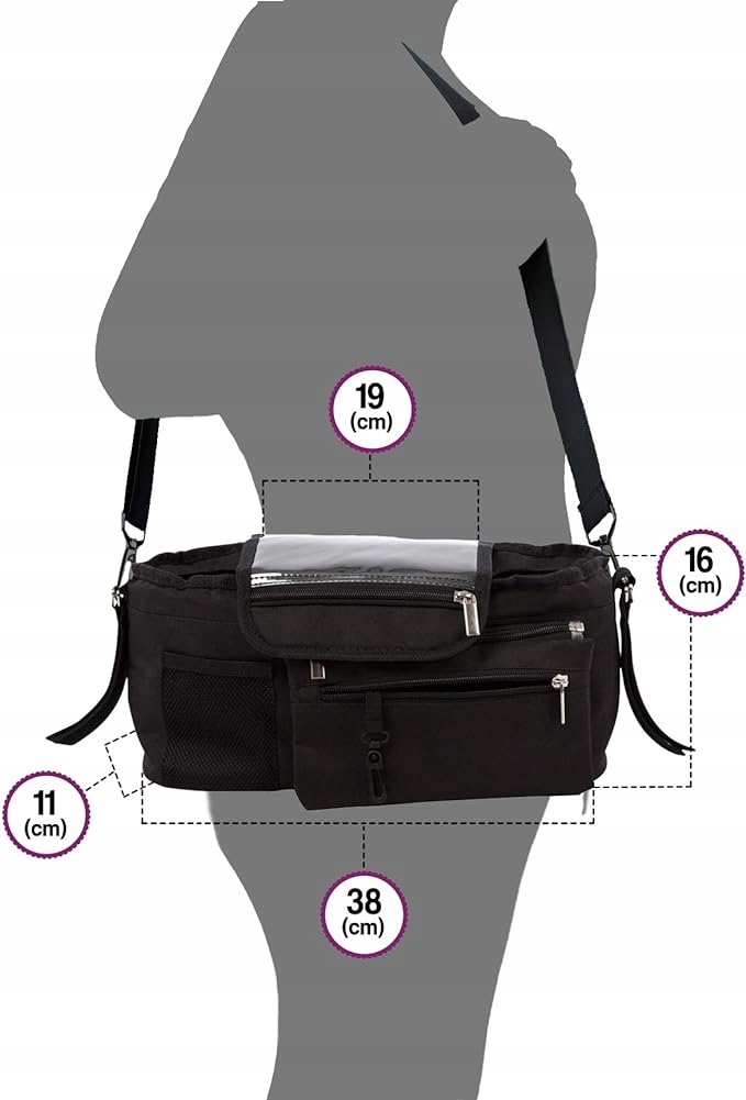 BTR ORGANIZER DO WÓZKA DZIECIĘCEGO UCHWYT NA BUTELKI MIEJSCE NA TELEFON Marka inna marka