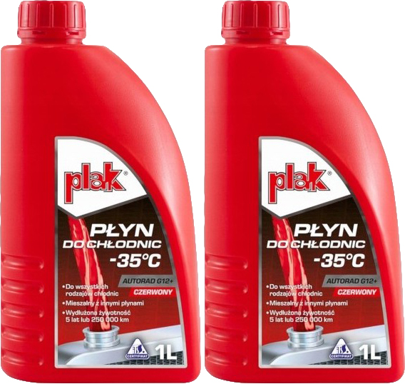

Płyn Do Chłodnic PLAK-35°C G12+ Czerwony 1L 2szt.