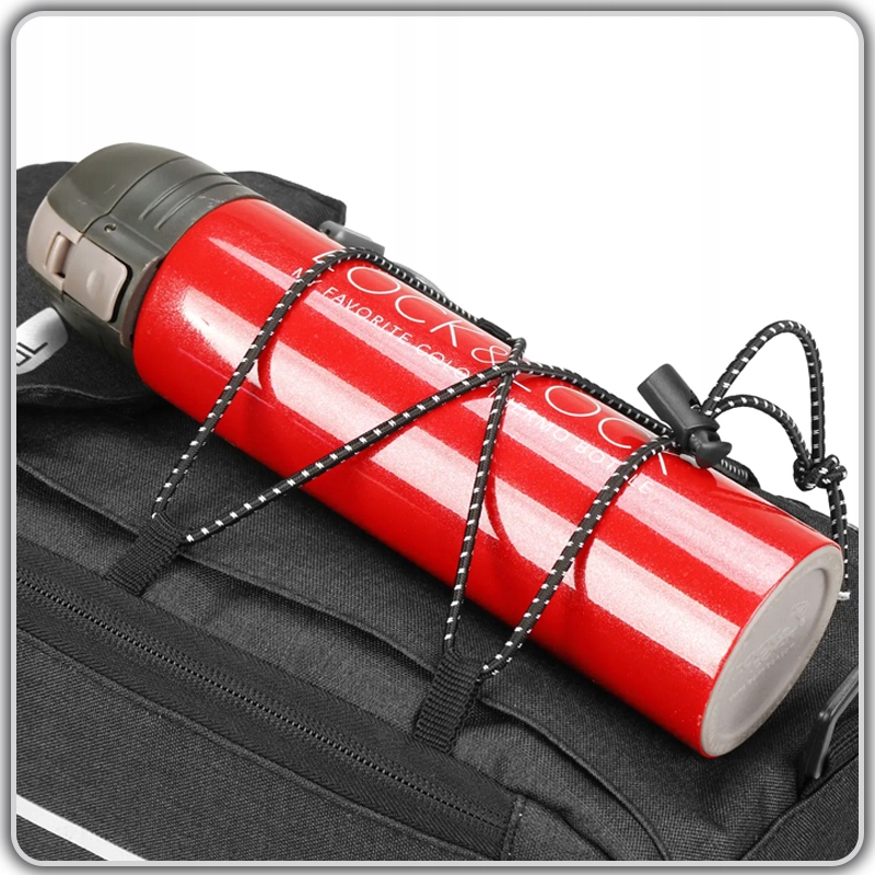 DUŻA TORBA NA BAGAŻNIK NA ROWER TERMICZNA SAKWA ROWEROWA ODBLASKOWA Materiał dominujący poliester