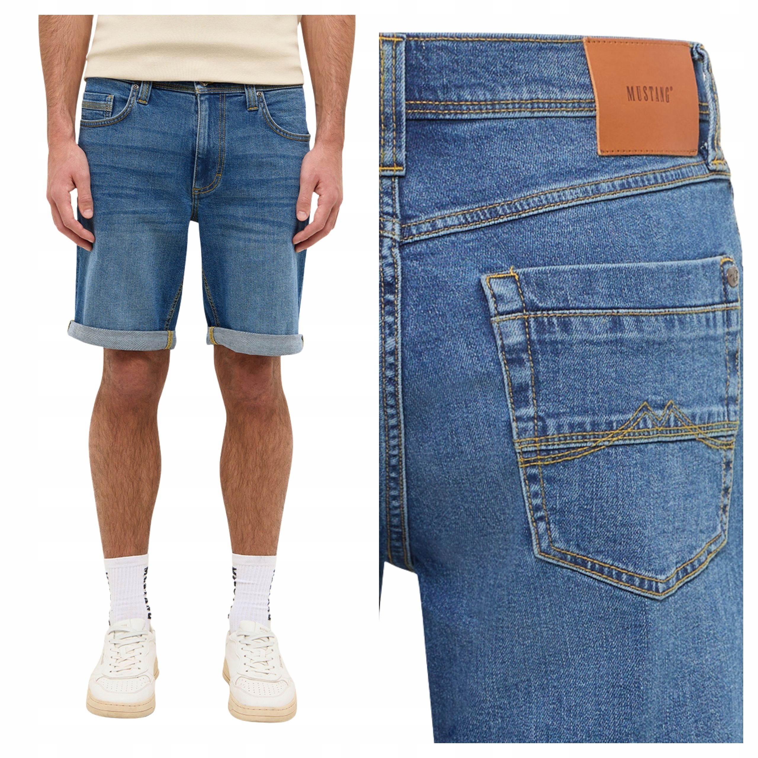 Pánské šortky Mustang Washington Shorts Denim Blue Modré W31