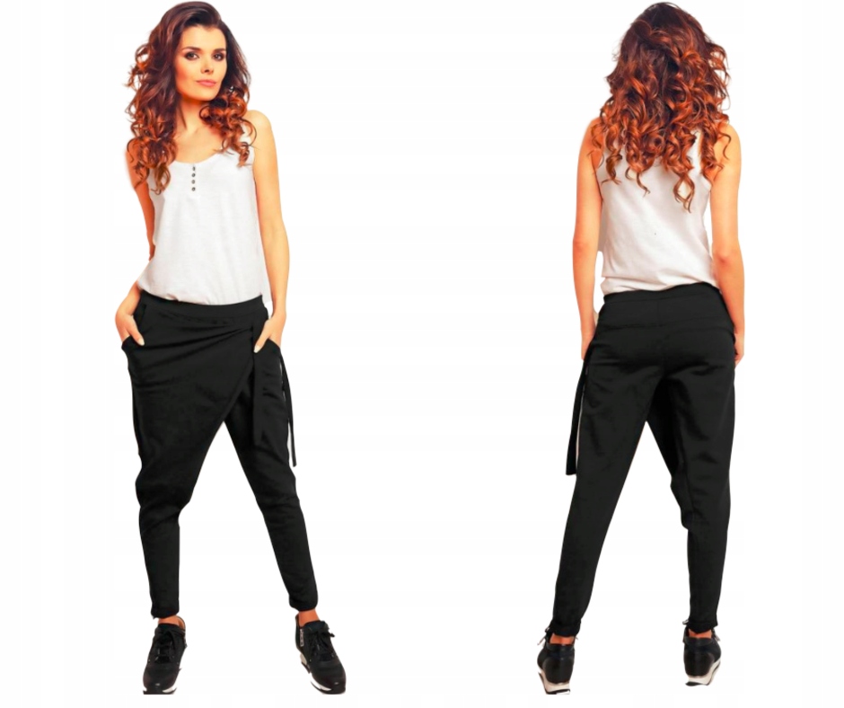 

Asymetryczne spodnie sportowe casual dresowe L/XL