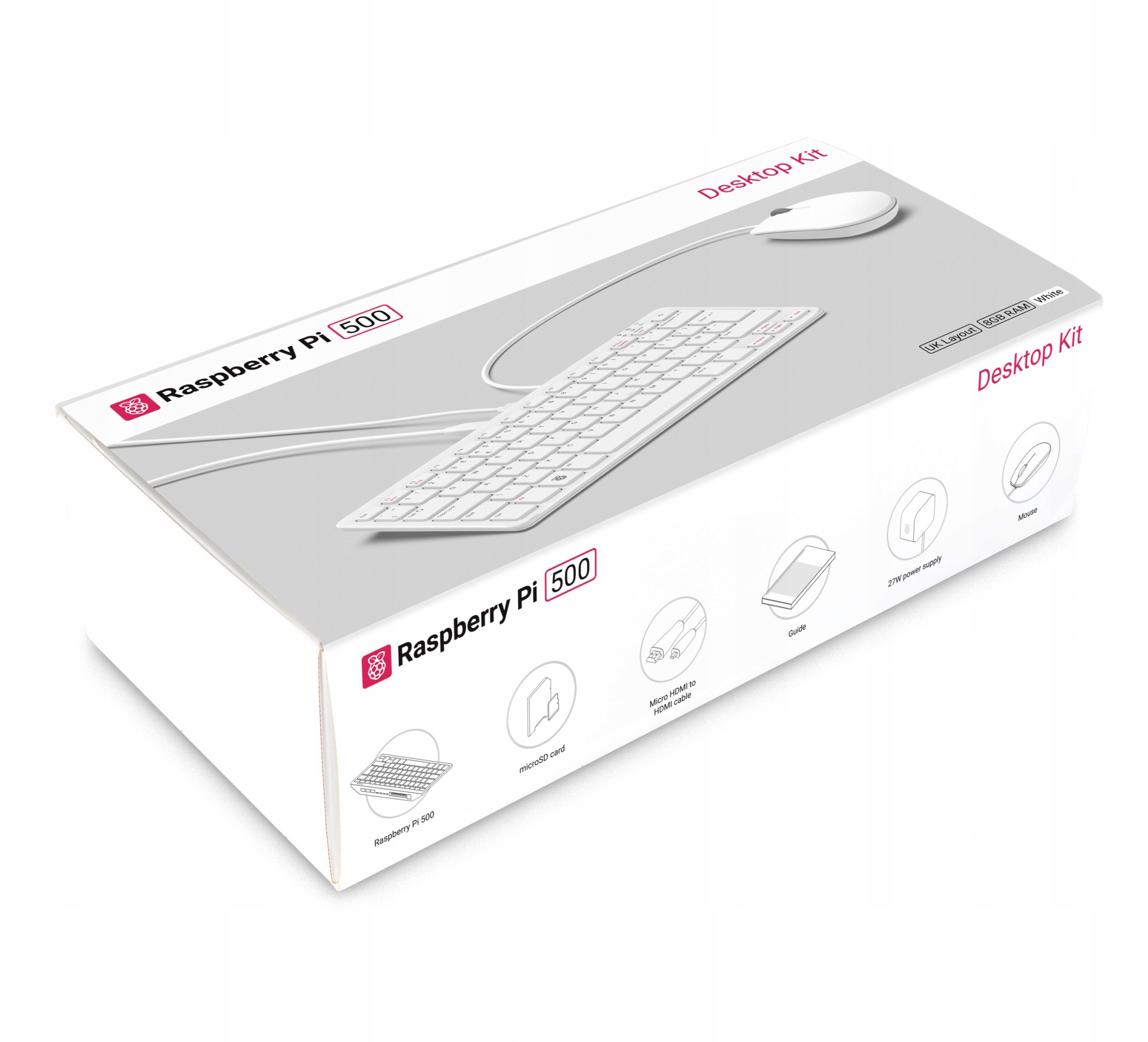 Raspberry Pi 500 Desktop Kit Eu, 8GB, WiFi, Bluetooth zestaw