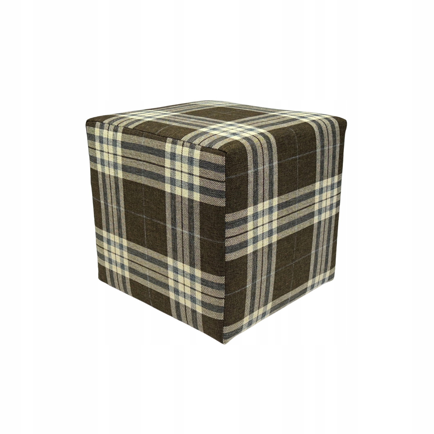 Taburet čtvercová lobox světle hnědá pletená mřížka