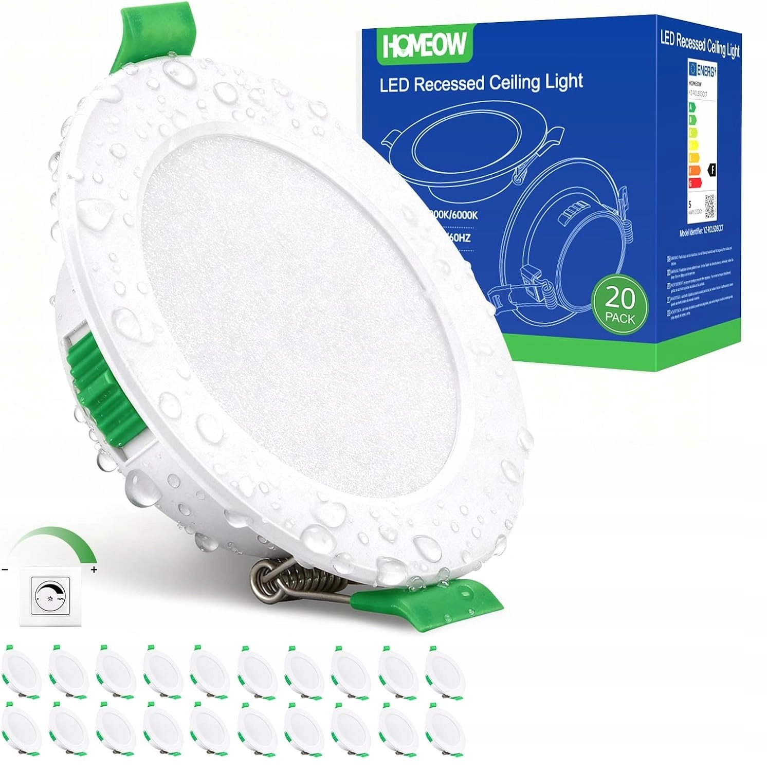 Zapuštěná Led stropní svítidla IP44 Stmívatelná, proměnlivá barva 20 Ks