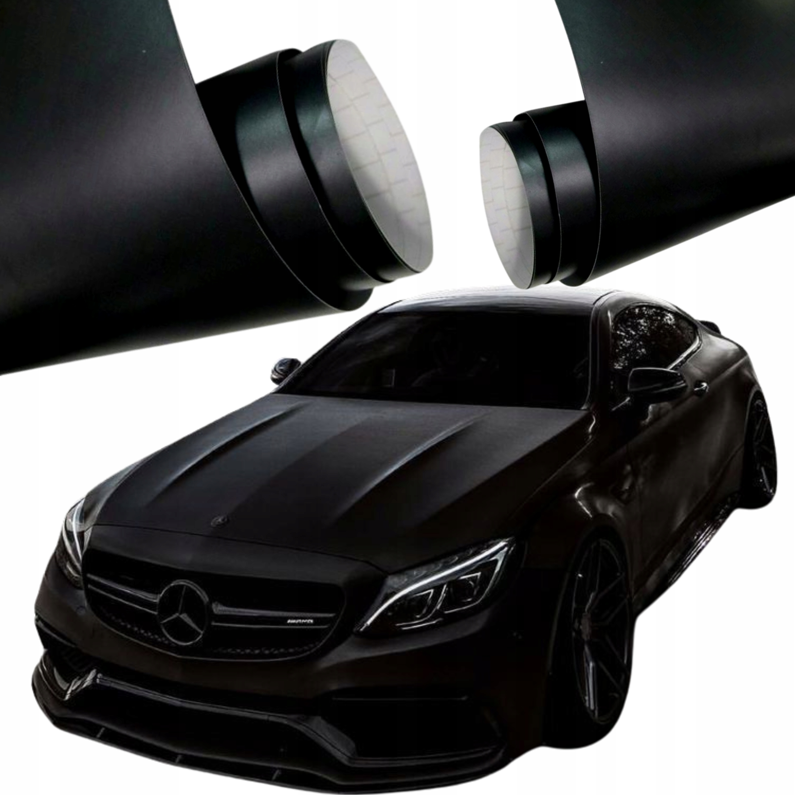 Folia Okleina Samochodowa Czarna Matowa do Auta Tuning Car Wrap 1,23x3m