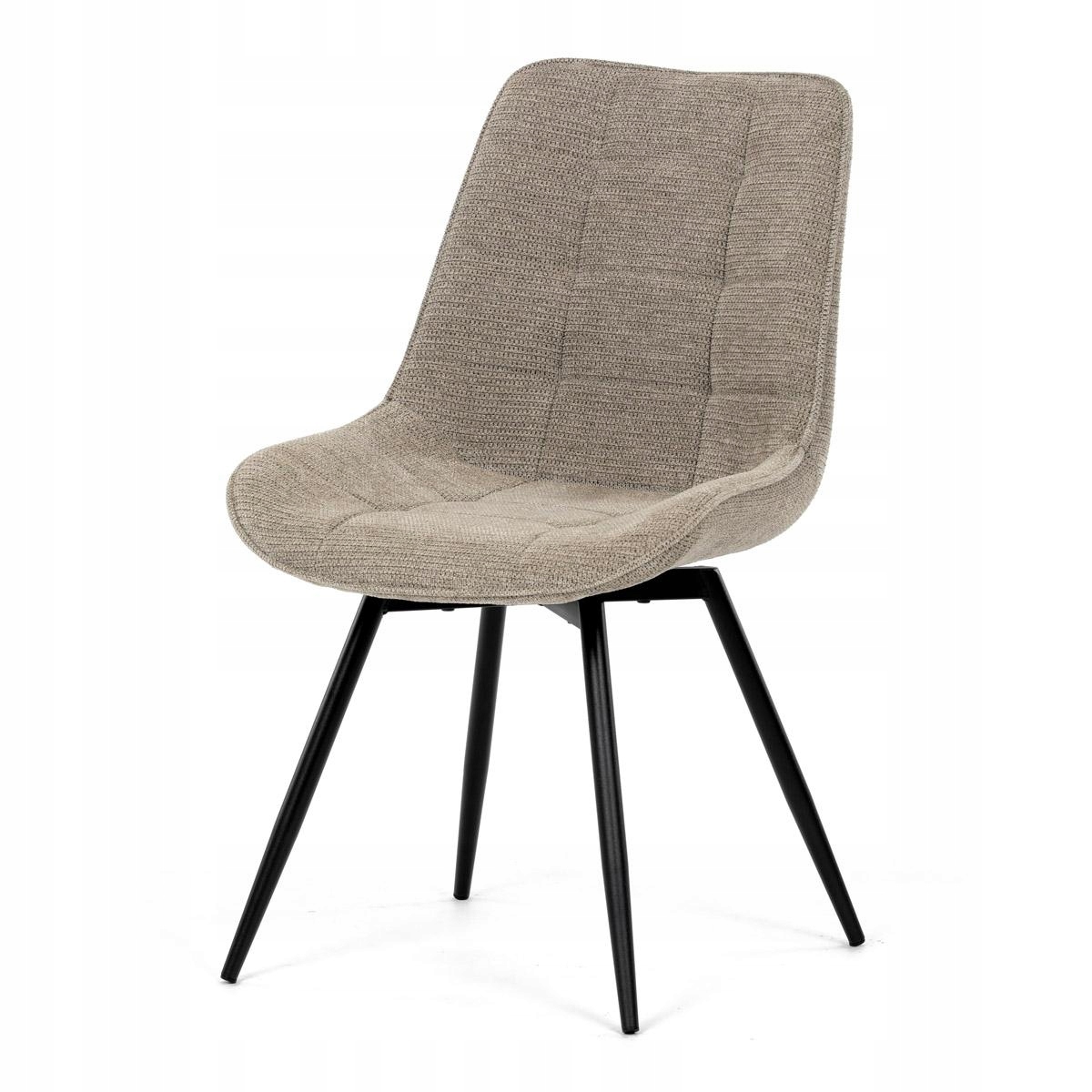 Autronic Židle jídelní, béžová látka, černý kov, otočný mechanismus 90°90°