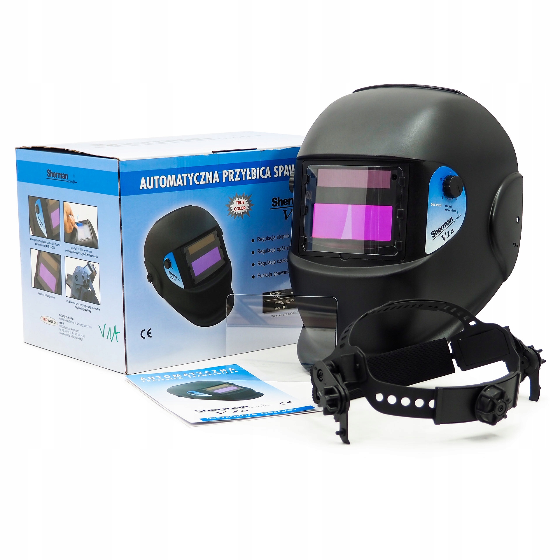 PRZYŁBICA SHERMAN V1a SAMOŚCIEMNIAJĄCA AUTOMATYCZNA TRUE COLOR CZARNA