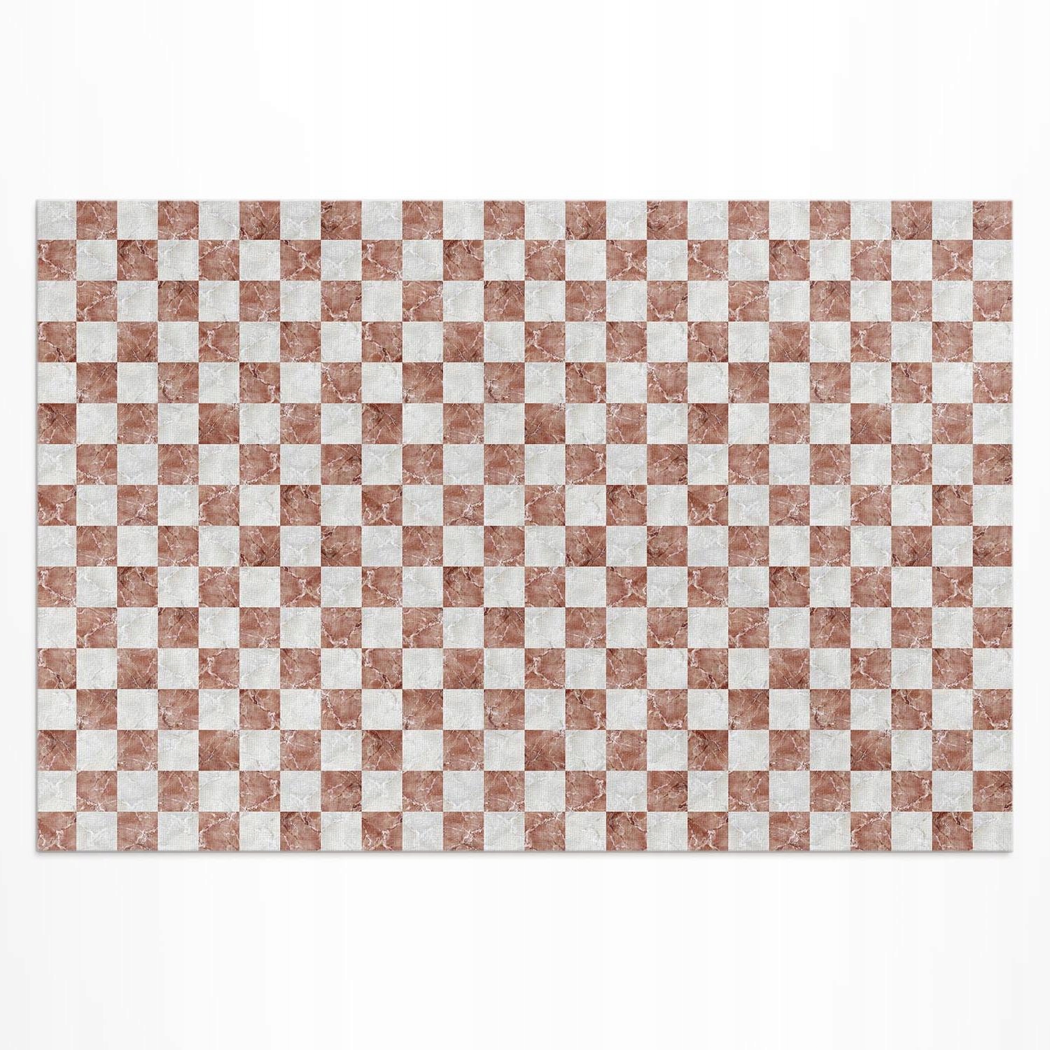 Pvc koberec Patio Rozmer: 225 x 150 cm Mramorová kamenná šachovnica s mozaikou