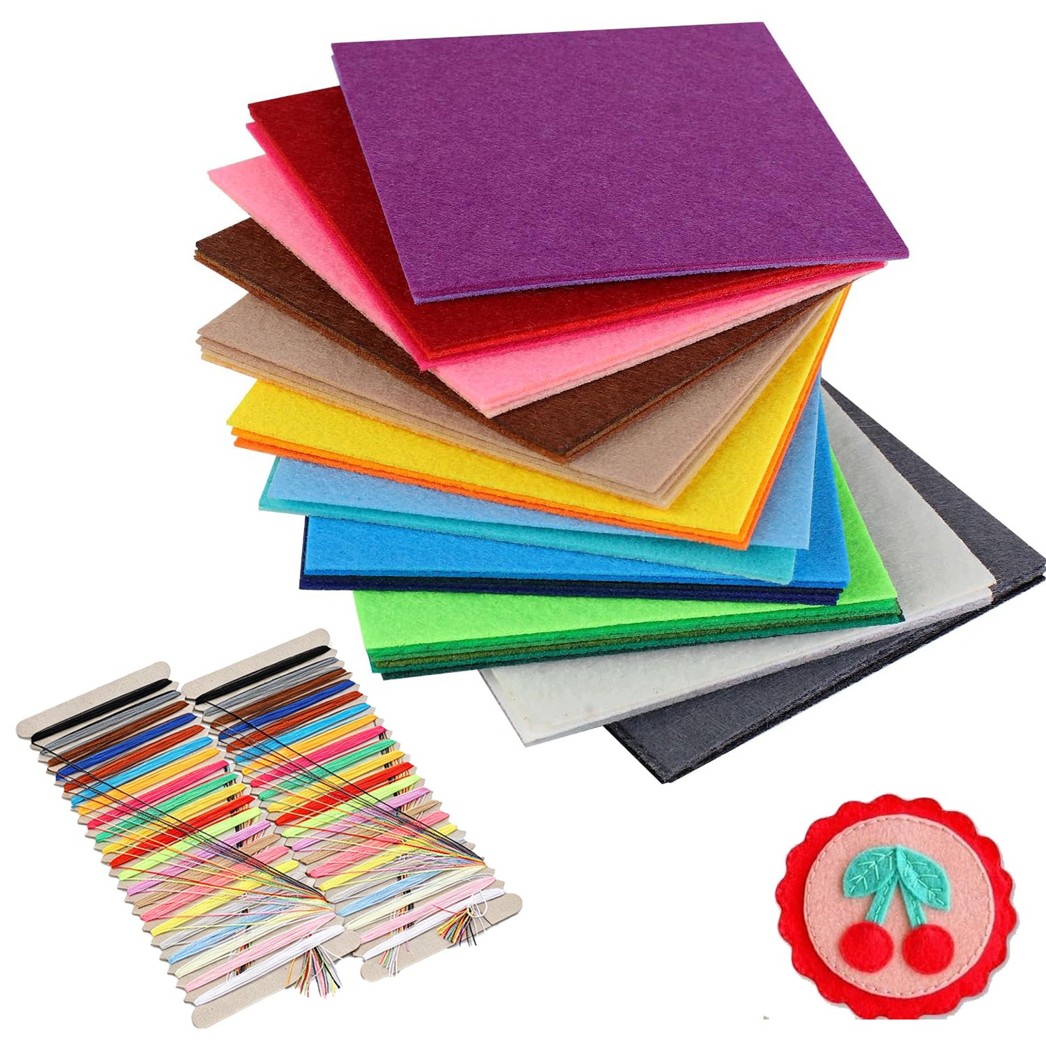 Plst Dekorativní ozdobný barevný set 30x20x0.1 cm 80kusů Zajímavý