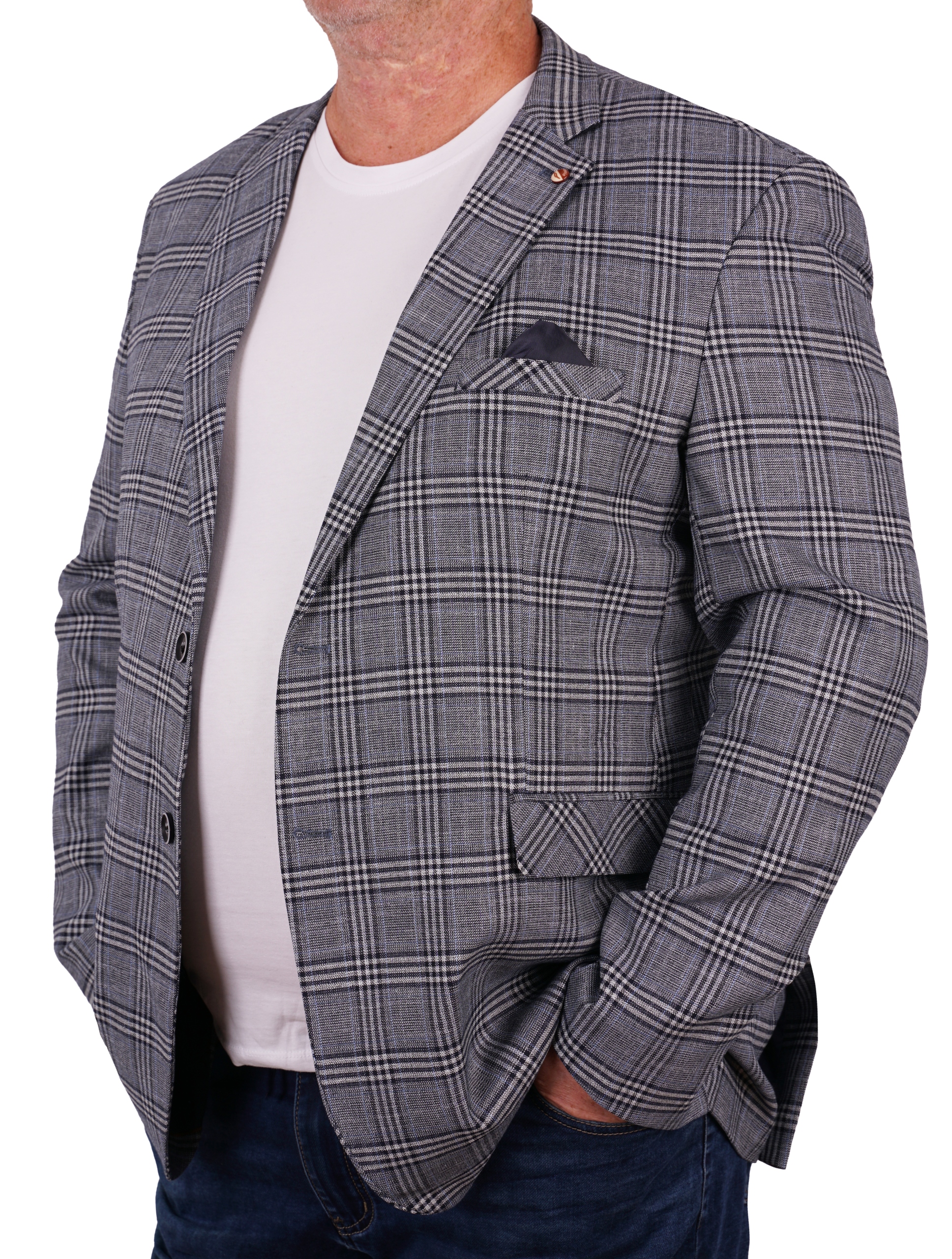 

Marynarka W Kratę Szara Elegancka Casual Duża 70