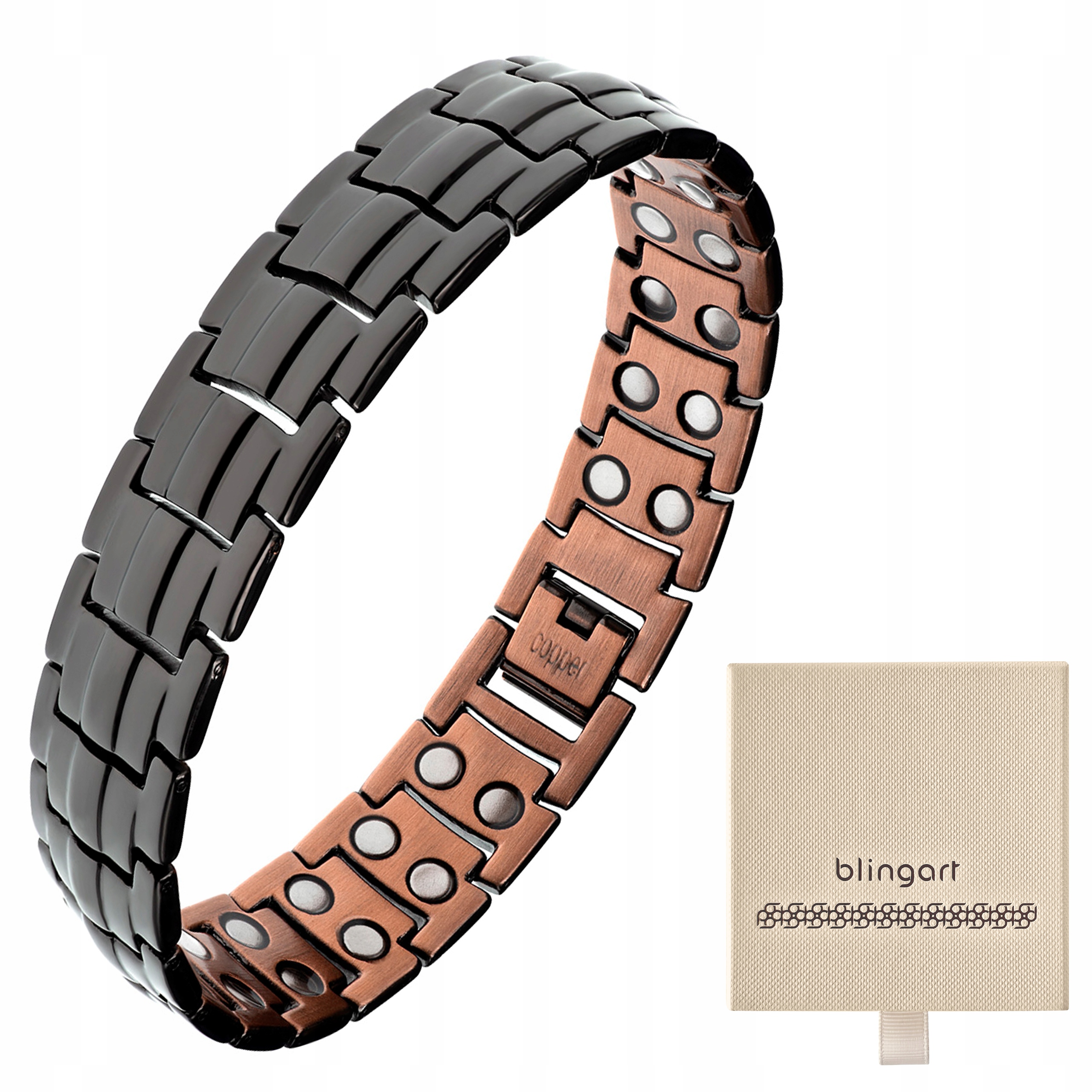 Pánský náramek měděný magnetický náramek se zdravotními magnety Blingart
