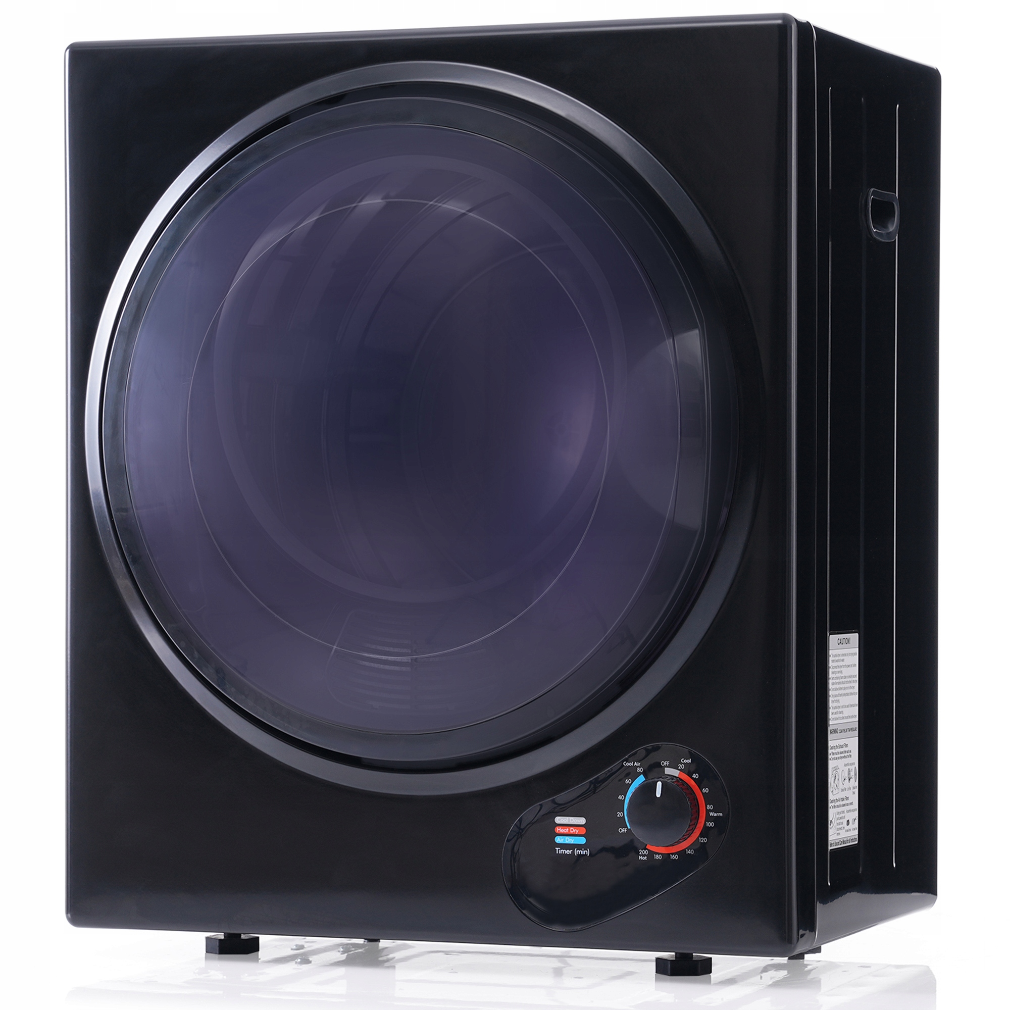 Suszarka 2.5 kg 62 dB Pompa ciepła Czarna suszarka wyciągowa,200min timer,65 °C suszenie