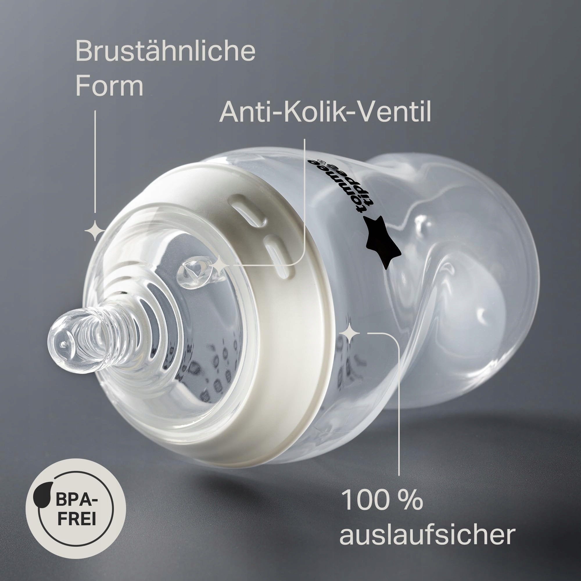 TOMMEE TIPPEE Closer To Nature Butelki Antykolkowe 260ml Zestaw 6 Sztuk — miniatura 4