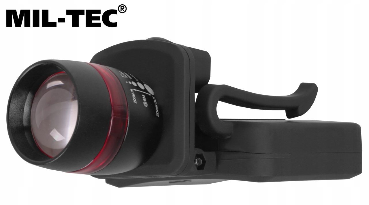 LATARKA NA CZAPKĘ Z DASZKIEM 150lm CZOŁÓWKA Z ZOOM Kolor dominujący czarny