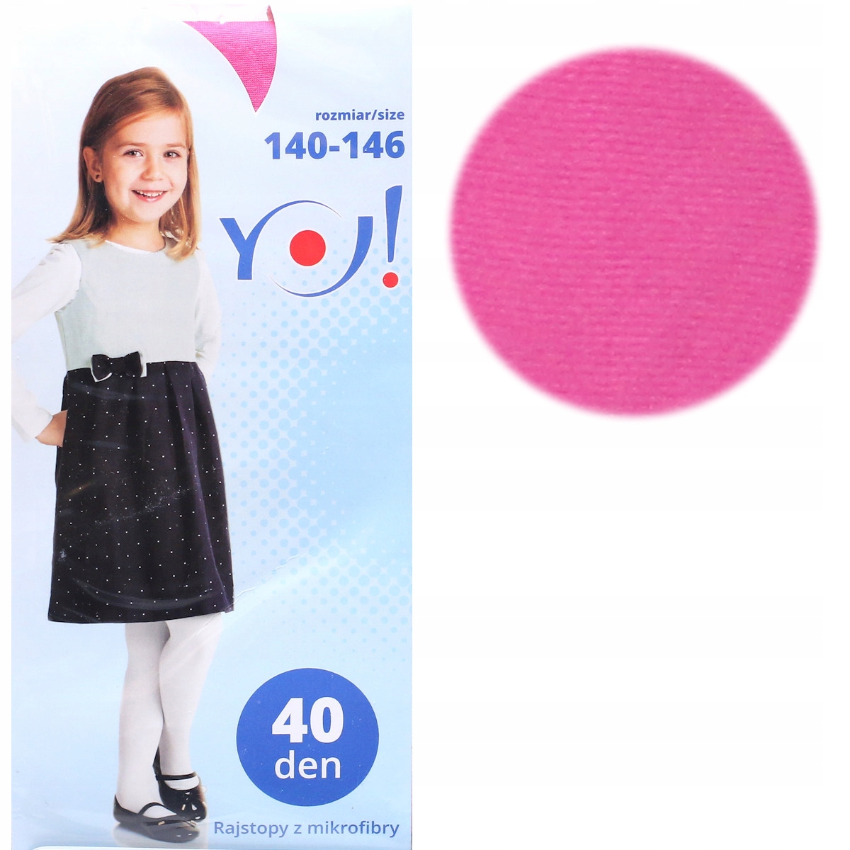 

Yo Ra-09 gładkie mikrofibra 40DEN róż 140/146