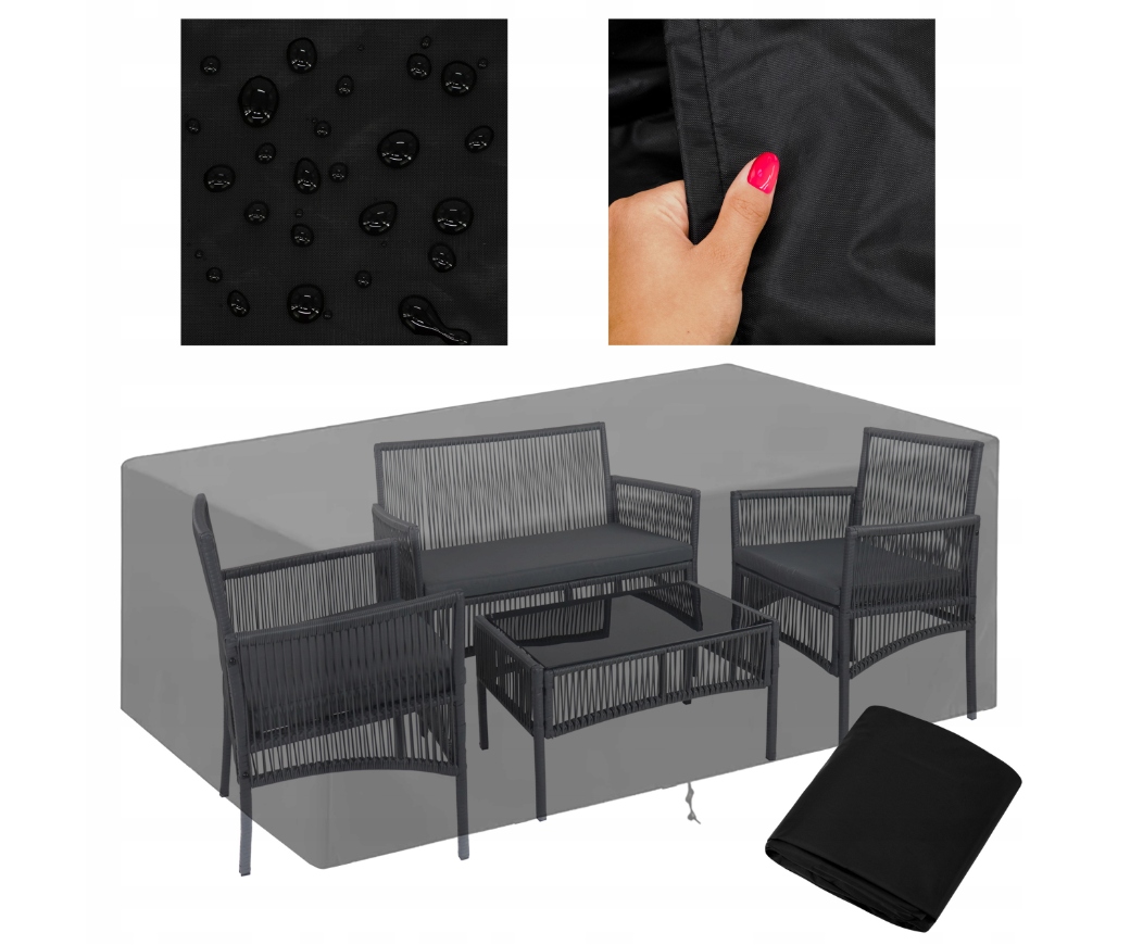 Obal Na Zahradní Nábytek Voděodolný 215X135X105 CM 210D Zatahovací