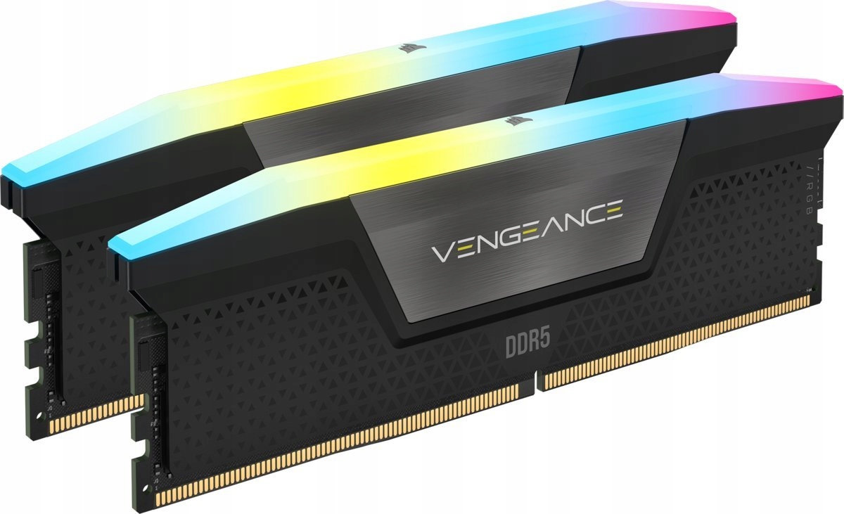 CORSAIR DDR5, 5600MT/s 48GB 2x24GB DIMM, 40-40-40-77, XMP 3.0, VENGEANCE RGB DDR5 Black Heatspreader, RGB LED, 1.25V — 2
