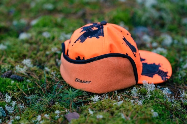 Zamszowa czapka ocieplana z nausznikami Blaser pomarańczowa L/XL