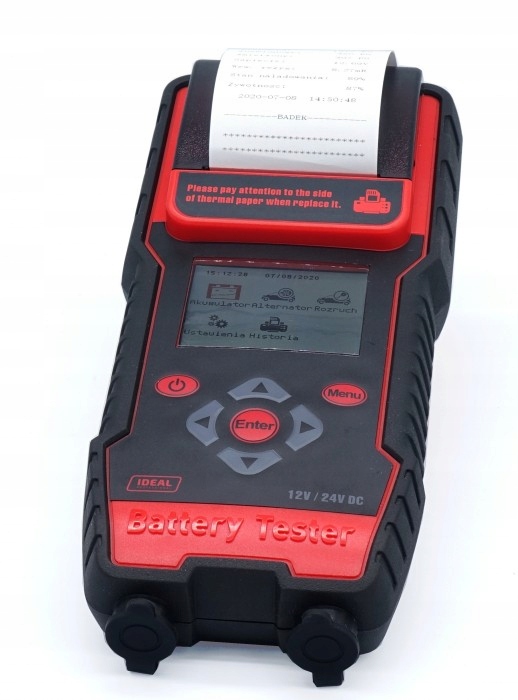 TESTER AKUMULATOROW Z DRUKARKA BDT7000 12 24V LODZ Rated voltage 12 V