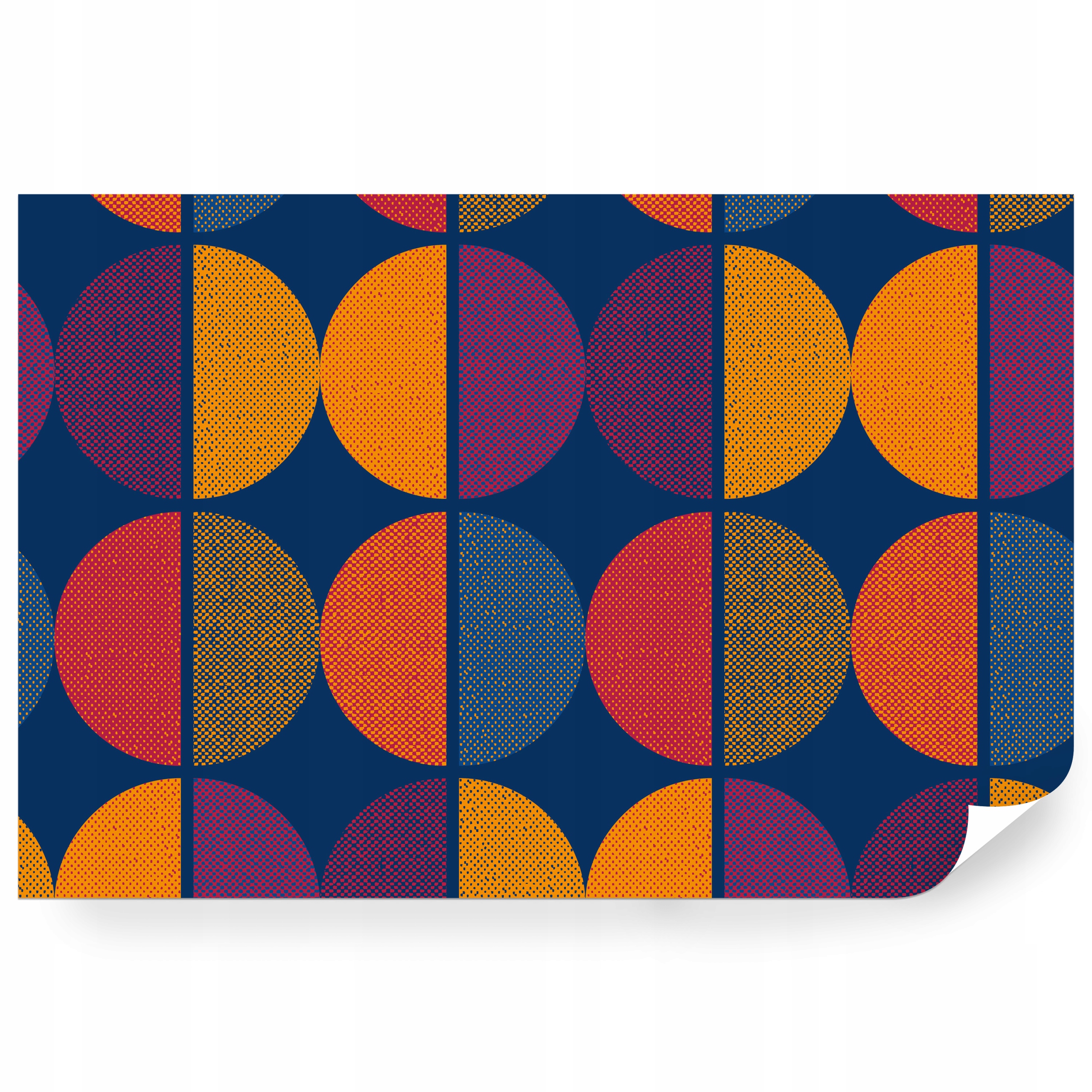 Samolepiaca fototapeta Ilustrácia Kruhy Retro Geometria 520 x 318 cm