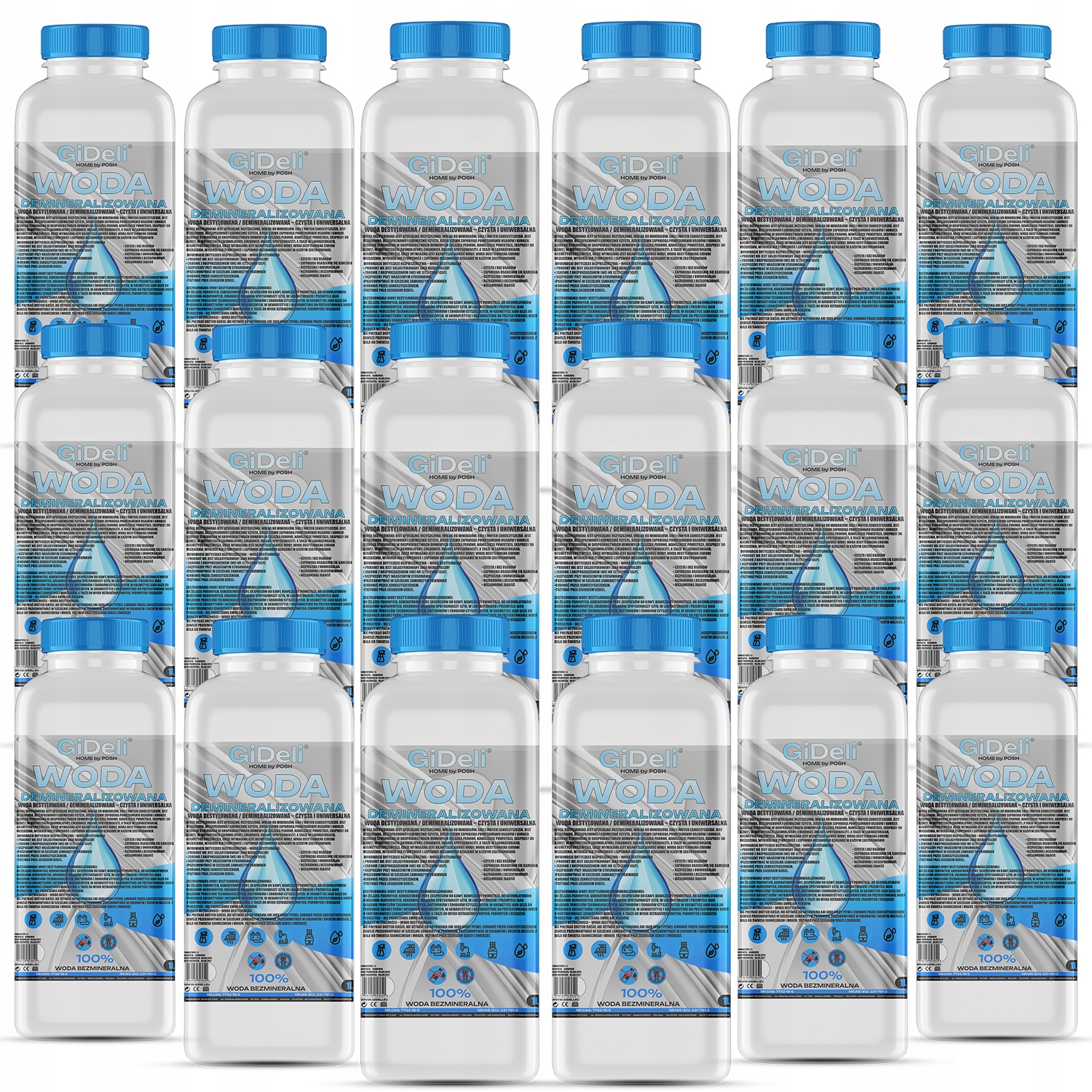 GiDeli Demineralizovaná destilovaná voda 18 x 1 l