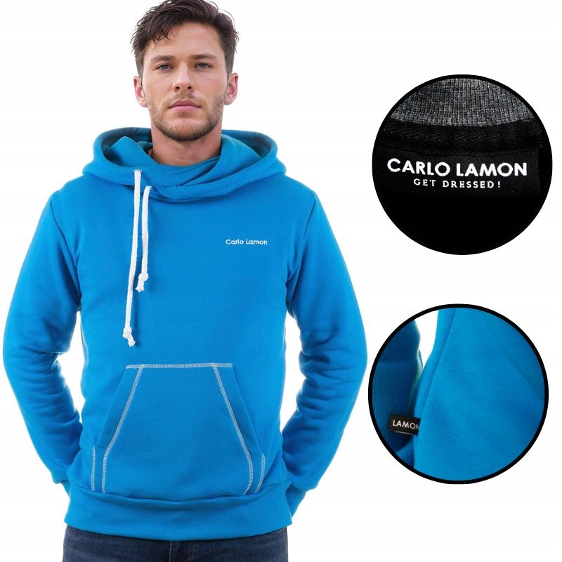 Pánská mikina klokanka s kapucí nákrčník Lamon Premium Polská Značka XXL