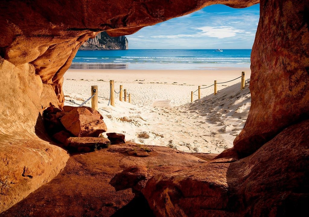 Vliesová fototapeta Jaskyňa Pláž Ocean Relax 350x250 lepidlo