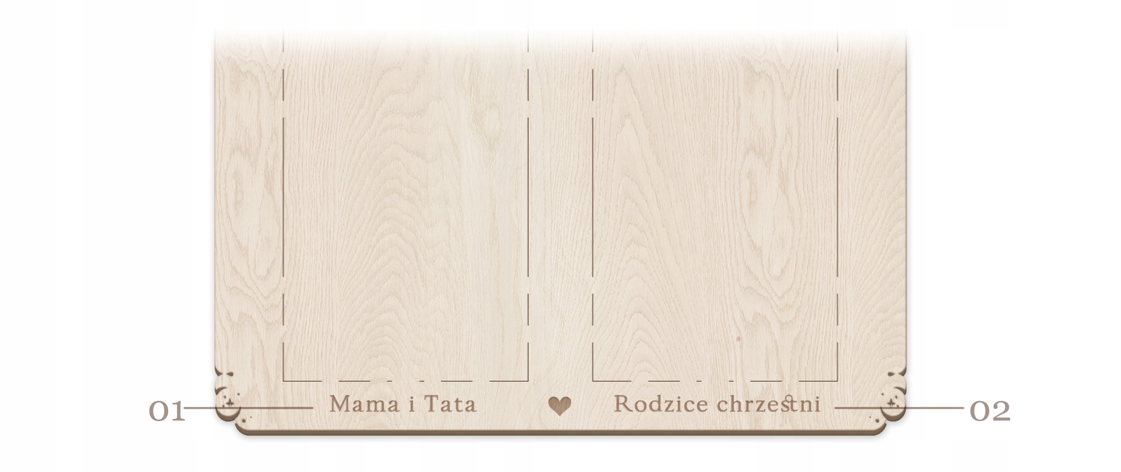 Tablica na CHRZEST ŚWIĘTY Ramka na 4 zdjęć z IMIENIEM PAMIĄTKA CHRZTU Szerokość produktu 31.6 cm