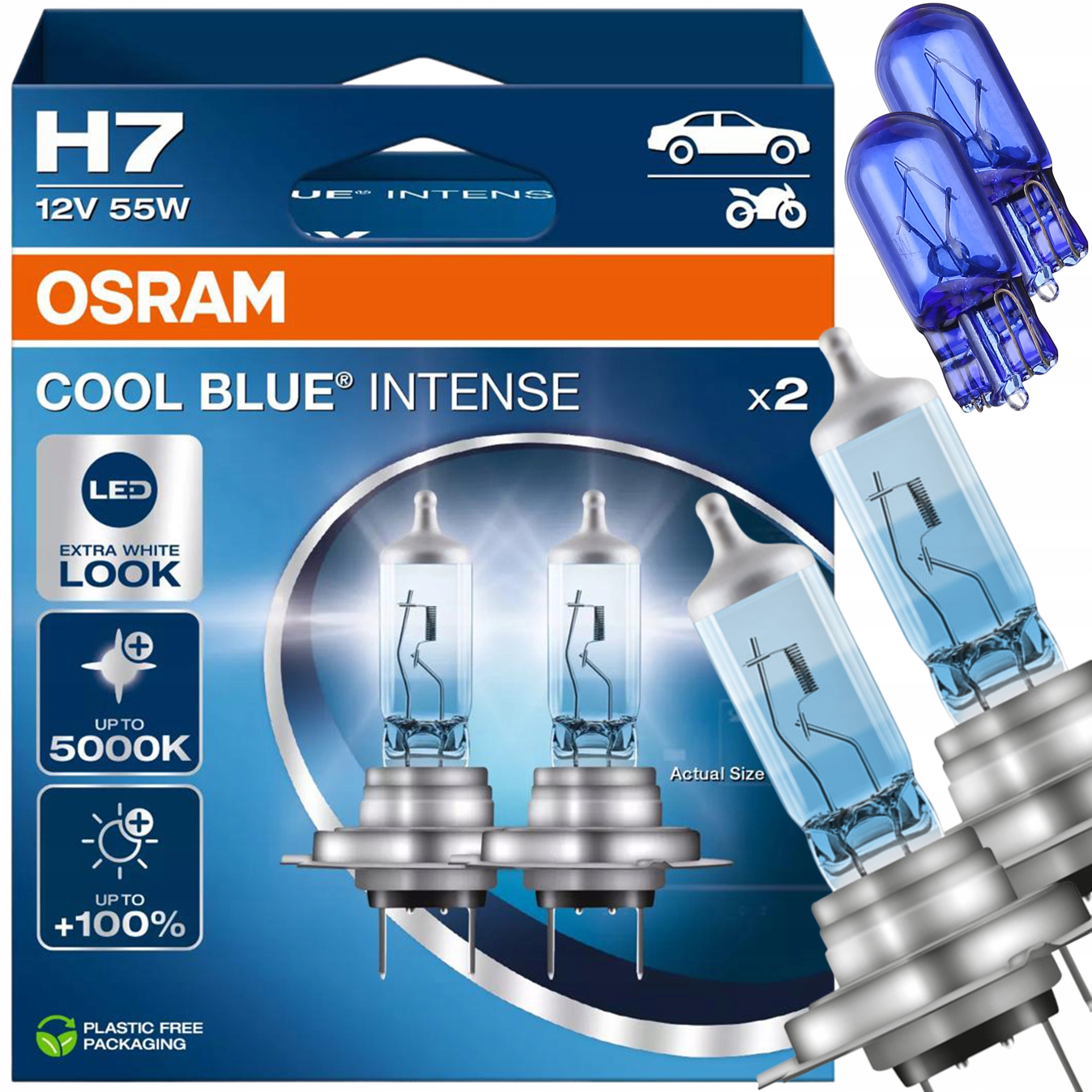 Zestaw Osram H7 Cbi W5W W2x9.5d Toyota 2004 Avensis T25 1.6 VVT-i 2003-2008