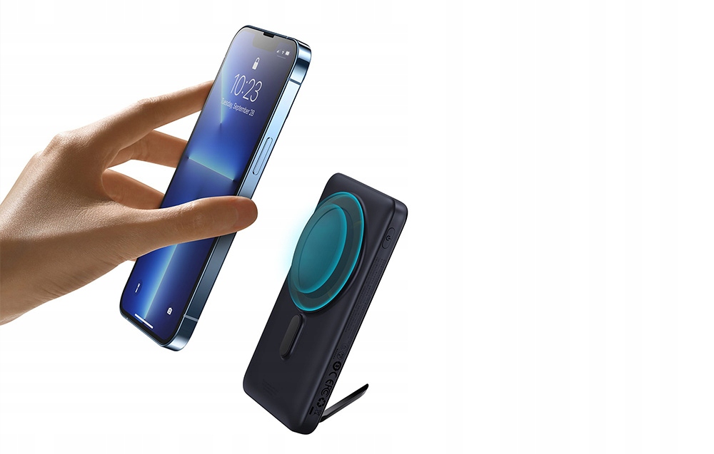 BASEUS POWER BANK 10000mah POWERBANK PD 20W USB-C TYP-C MAGNETYCZNY MAGSAFE Kolor czarny