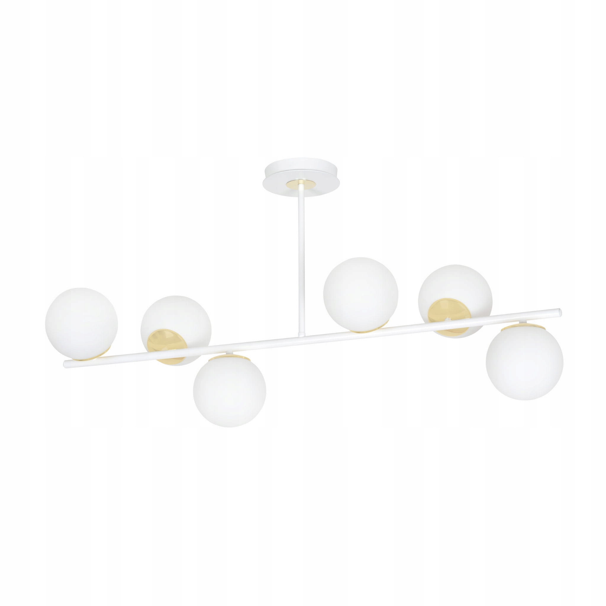 Stropná lampa Emibig Floki 6 E14 bielo-zlatá, stmievateľná, sklo