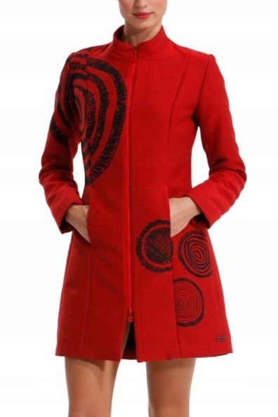 DESIGUAL unikatowy płaszcz E LOVE logo 36/38