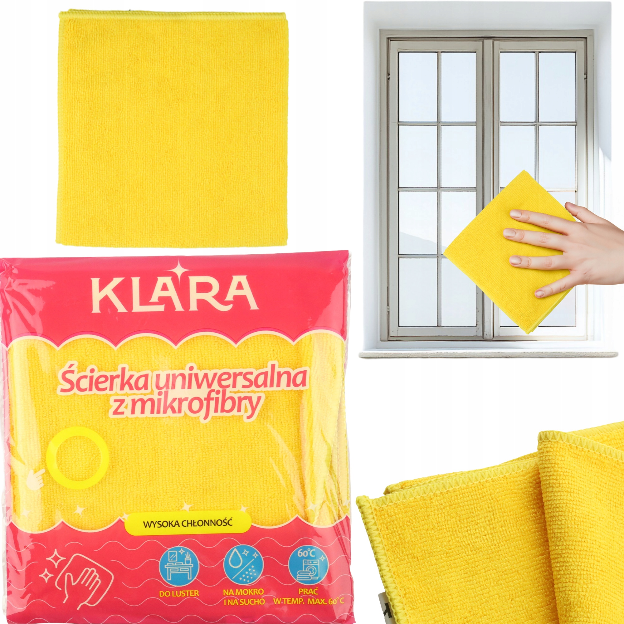 Ścierka Klara Uniwersalna Mikrofibra Chłonna Kuchnia Łazienka Bez Smug