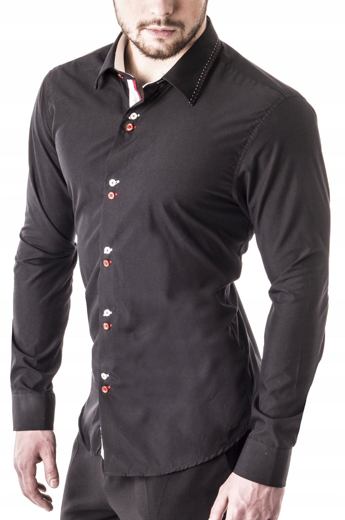 M - KOSZULA MĘSKA REGULAR 19-615A Rękaw długi rękaw