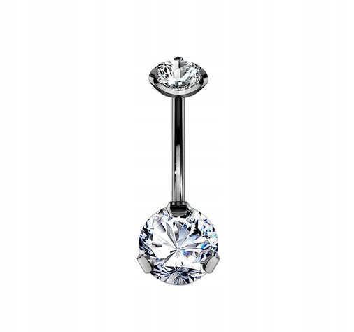 

Tytanowy kolczyk do pępka biała cyrkonia 1,6/10