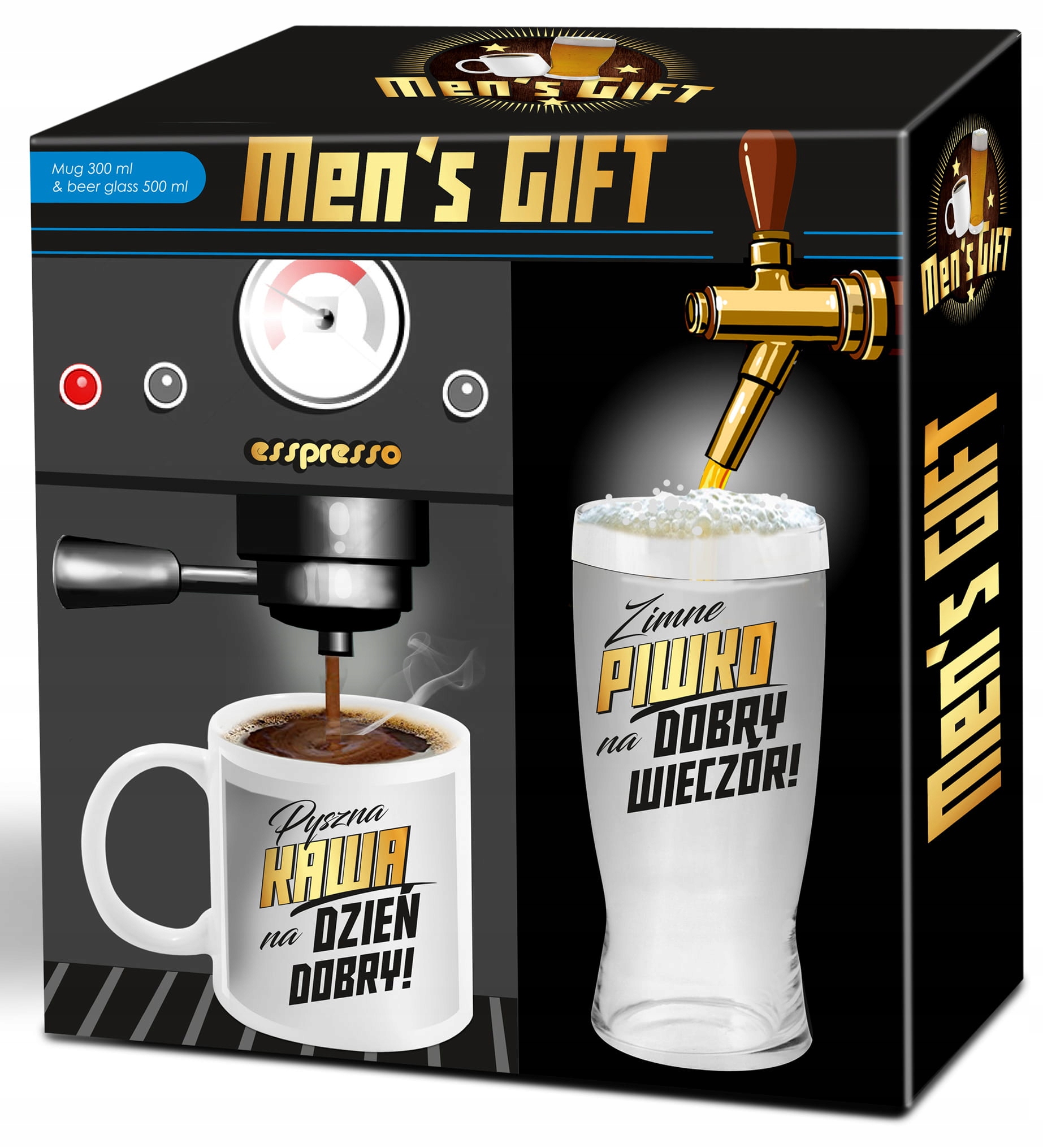 

Mens Gift Komplet Upominkowy Kubek Szklanka Kufel