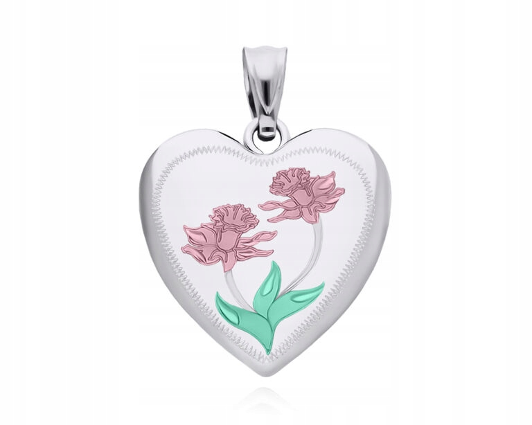 Stříbrná krabička na fotografie Srdce Gravírování Dámské tajemství ryzost 925