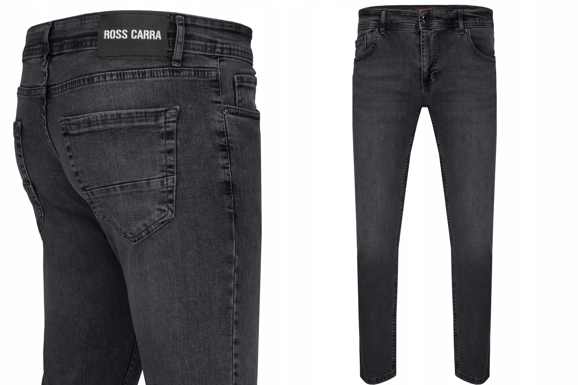 Pánské Kalhoty Šedé Antracitové Džíny Jednoduché S Elastanem: 33/32