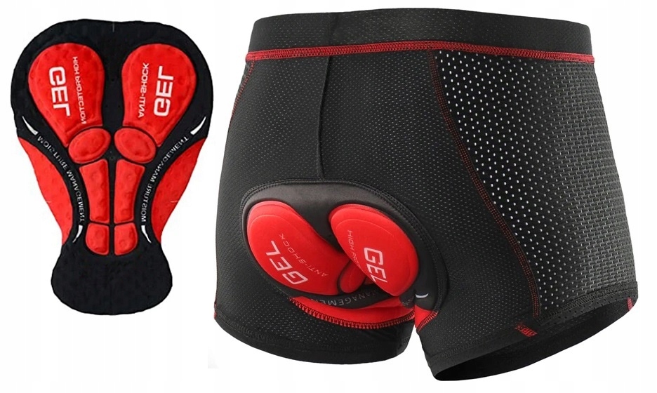 Szorty Rowerowe Spodenki Kolarskie Bokserki Z Wkładką 3D Żelową XL