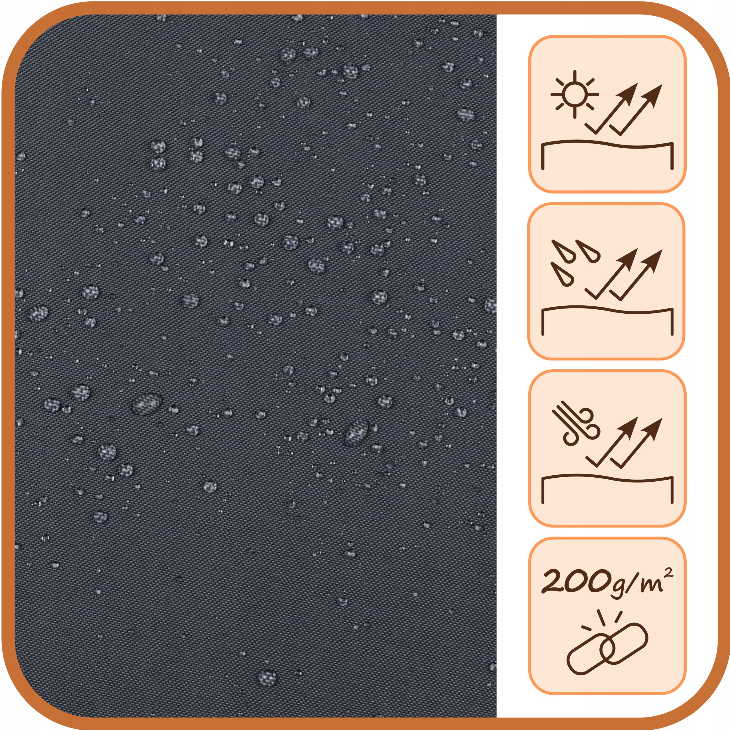 ZASŁONA TARASOWA OGRODOWA ZASŁONY TARASOWE OGRODOWE T 155x190 grafitowa Producent Tess